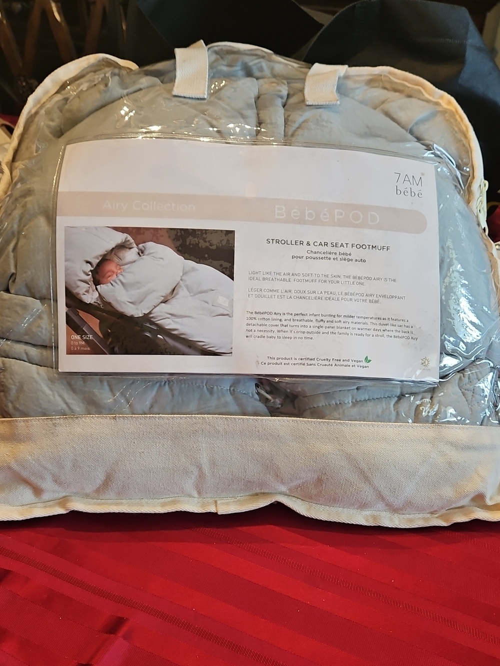 BebePOD Stroller & Car Seat Footmuff in Light Blue/Gray